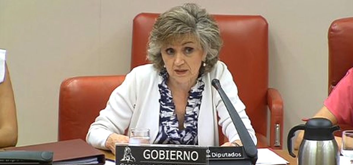 María Luisa Carcedo, ministra de Sanidad en funciones, interviene en la Comisión de Sanidad del Congreso (Foto: @gpscongreso)