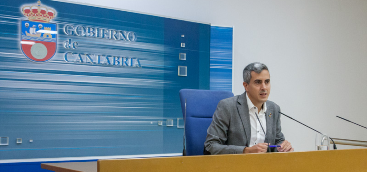 El vicepresidente Pablo Zuloaga durante la rueda de prensa (Foto. Gobierno de Cantabria)