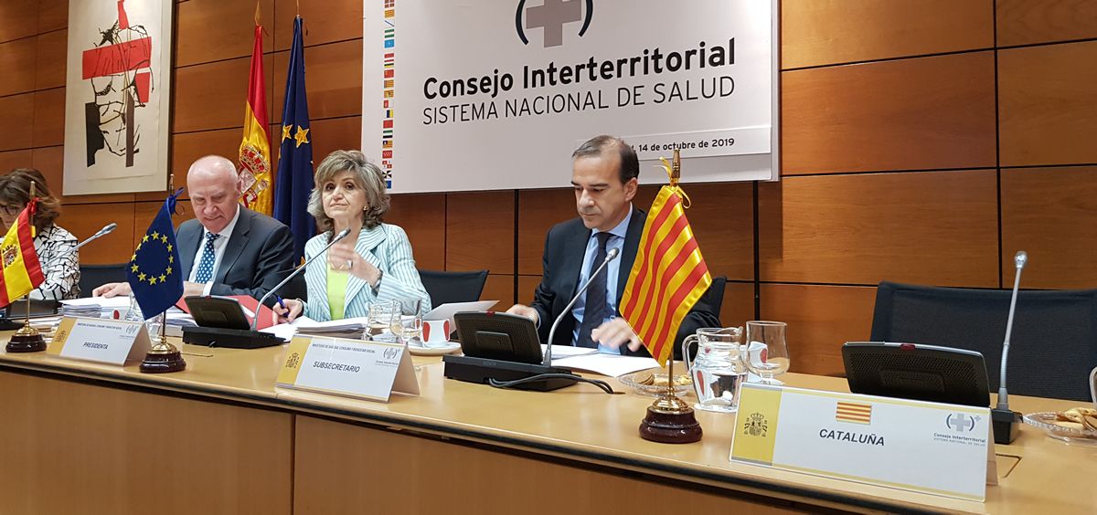 María Luisa Carcedo, ministra de Sanidad en funciones, antes del Consejo Interterritorial con el asiento de Cataluña vacío (Foto: ConSalud.es)