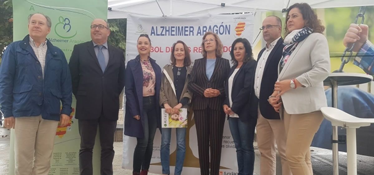 Pilar Ventura en la campaña de sensibilización social ''La nueva cara del alzhéimer'' (Foto. Aragón Hoy)