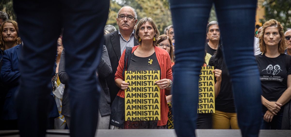 La consejera de Salud de Cataluña, Alba Vergés, participando en un acto de ERC en protesta de la sentencia del 'procés' (Foto: Marc Puig / ERC)