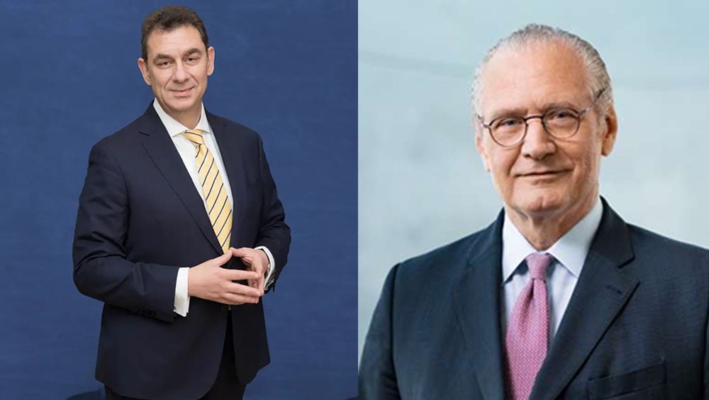 De izq. a dcha.: Albert Bourla, CEO de Pfizer; y Stefan Oschmann, CEO de Merck