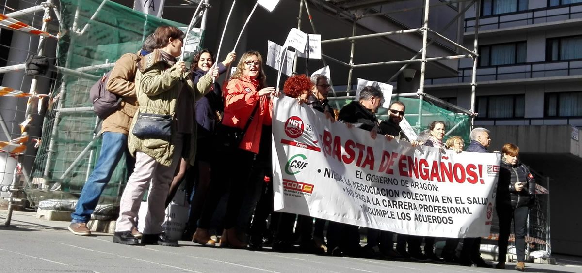 Protestas de sanitarios de Aragón. (Foto. CSIF Aragón)