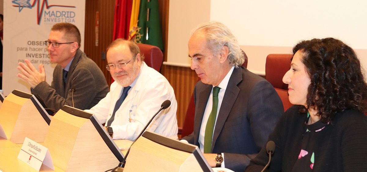 Enrique Ruiz Escudero, durante la presentación de las líneas estratégicas en investigación sanitaria en la Comunidad de Madrid