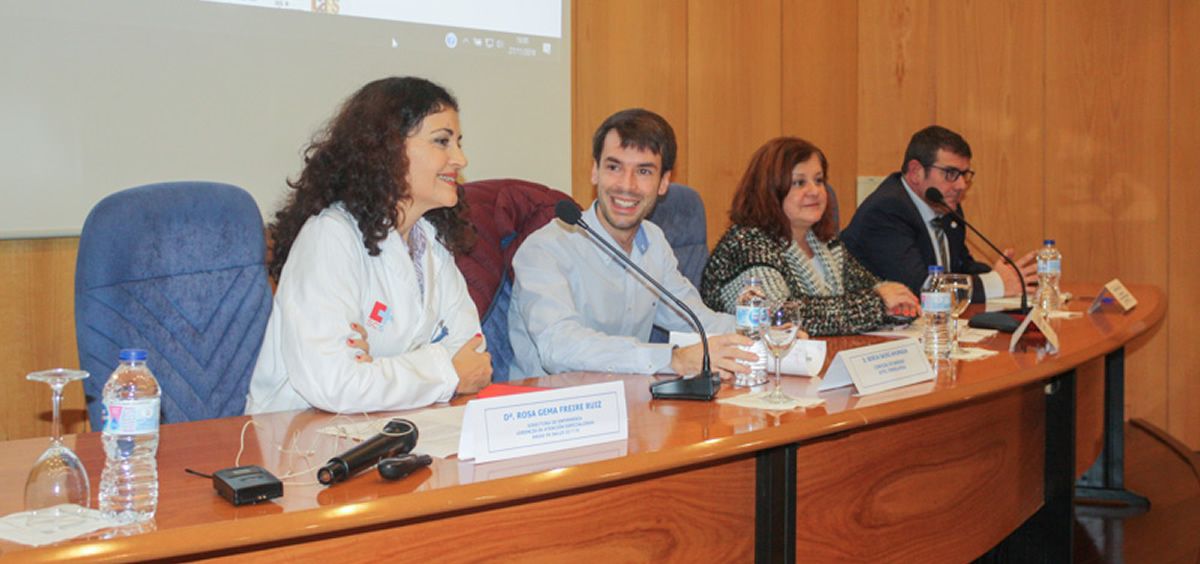 Rosa Gema Freire, Borja Sainz, Celia Gómez y Pedro Herce en el acto de inauguración de las jornadas. (Foto. Oficina de Comunicación SCS)