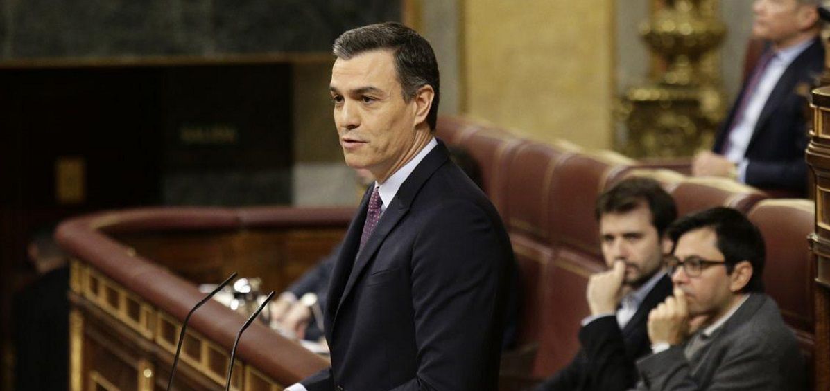 Pedro Sánchez, durante la sesión de investidura. (Foto. Congreso)