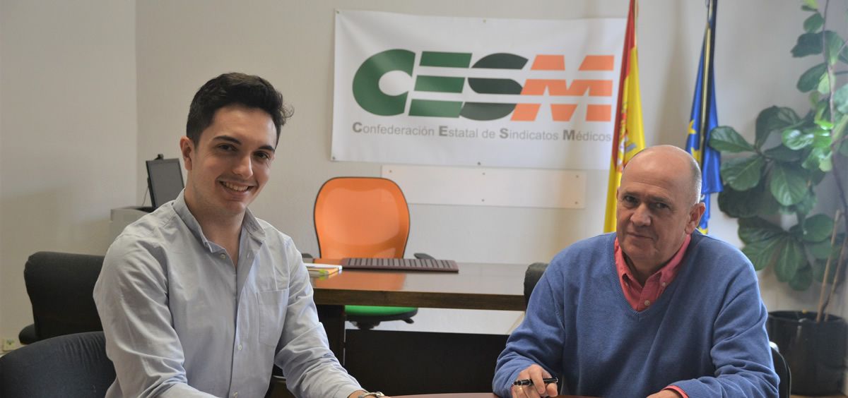 Antonio Pujol de Castro, presidente de CEEM, junto a Gabriel del Pozo, secretario general de CESM (Foto. ConSalud)
