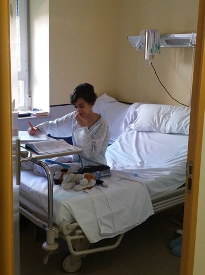 Candela Riera en el hospital