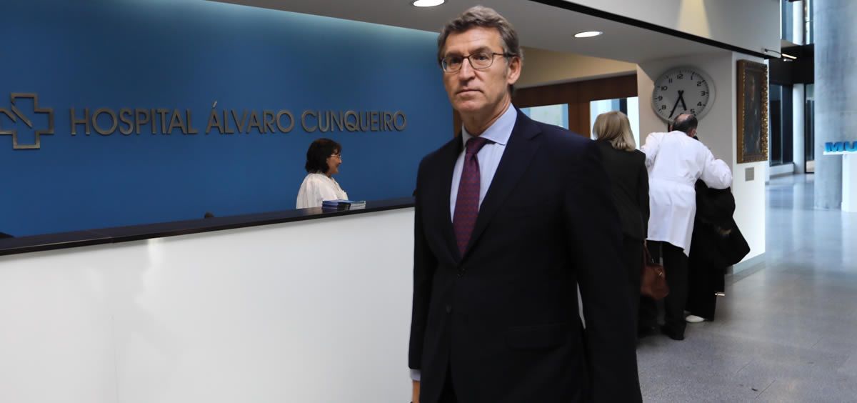 Presidente del Gobierno gallego durante su visita al Hospital Álvaro Cunqueiro (Foto. Junta de Galicia)