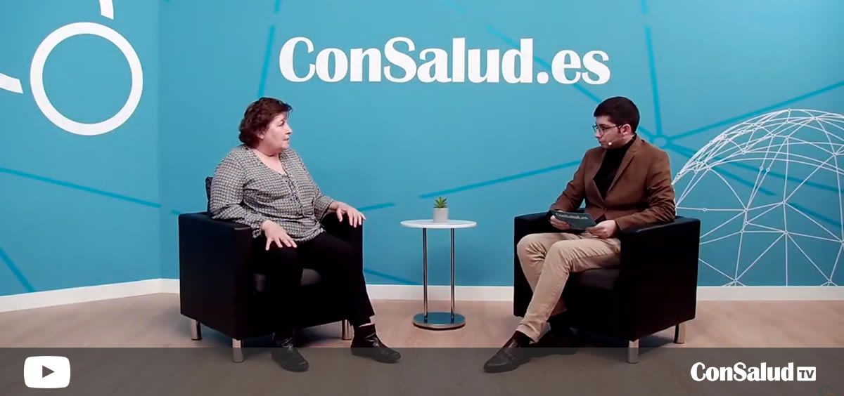 La presidenta del Grupo de Pacientes con Cáncer (Gepac), Begoña Barragán, durante la entrevista en el plató de ConSaludTV. (Foto. ConSalud)