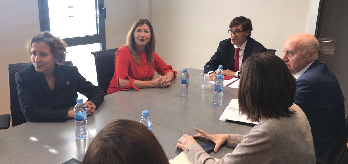 Foto de archivo de una reunión anterior entre Salvador Illa, ministro de Sanidad, junto a Patricia Gómez, consejera de Salud de Baleares (Foto: Gobierno de Baleares)