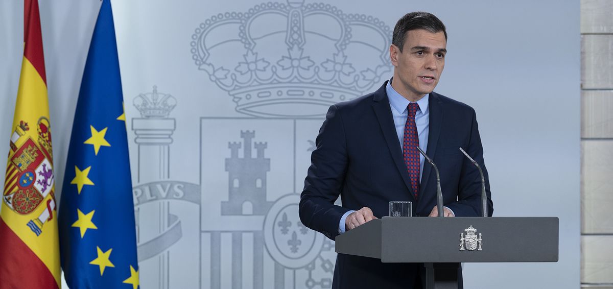 Pedro Sánchez, presidente del Gobierno, declara el estado de alarma por el coronavirus (Foto: Pool Moncloa / Borja Puig de la Bellacasa)