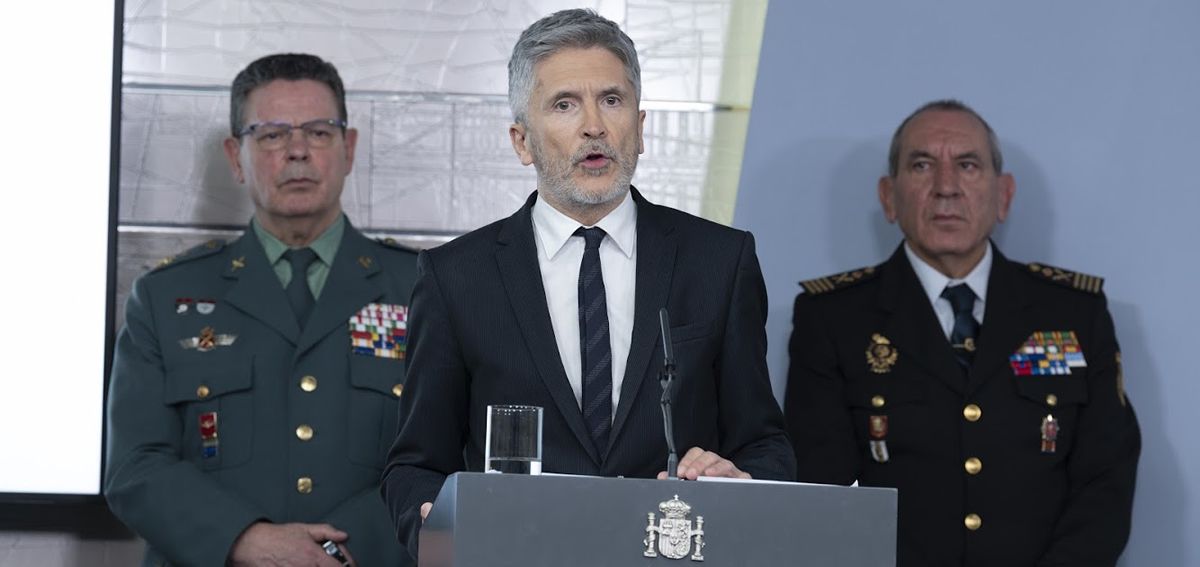 Fernando Grande Marlaska, ministro del Interior, junto a los máximos dirigentes de la Guarcia Civil y la Policía Nacional (Foto: Flickr PSOE)