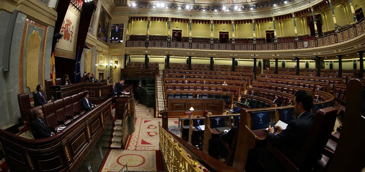 El Congreso de los Diputados casi vacío durante la comparecencia de Pedro Sánchez sobre el coronavirus (Foto: Flickr PSOE)