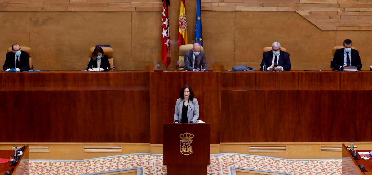 Presidenta de la Comunidad de Madrid, Isabel Díaz Ayuso, en el Pleno (Foto: CAM)