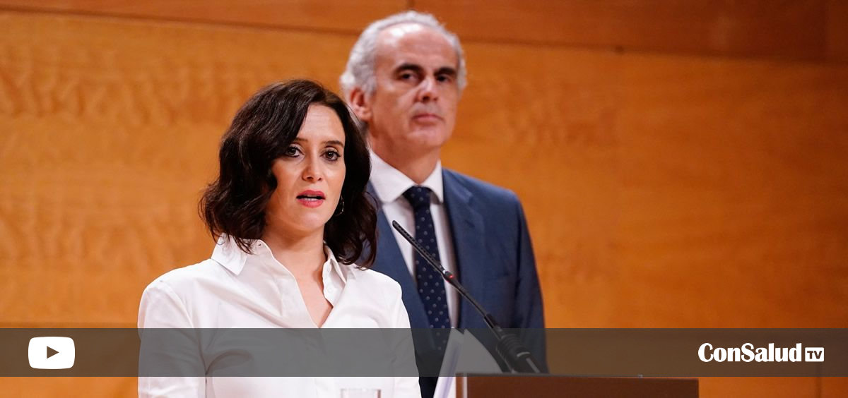 La presidenta de la Comunidad de Madrid, Isabel Díaz Ayuso, y el consejero de Sanidad, Enrique Ruiz Escudero (Foto. Gobierno de la Comunidad de Madrid)