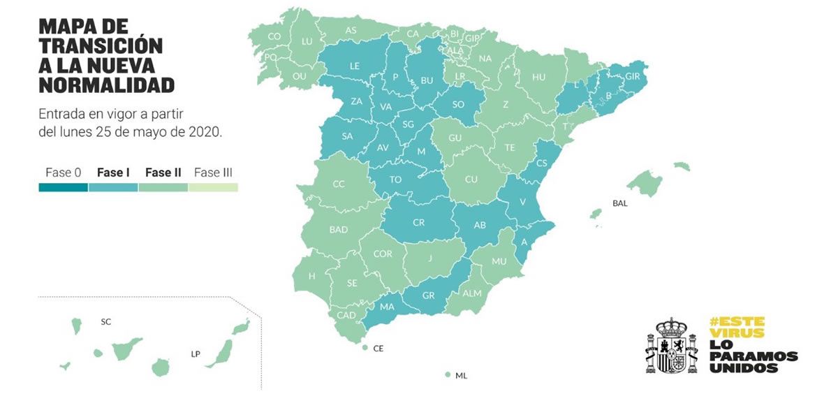 Mapa de transición a una nueva normalidad (Foto. Gobierno de España)