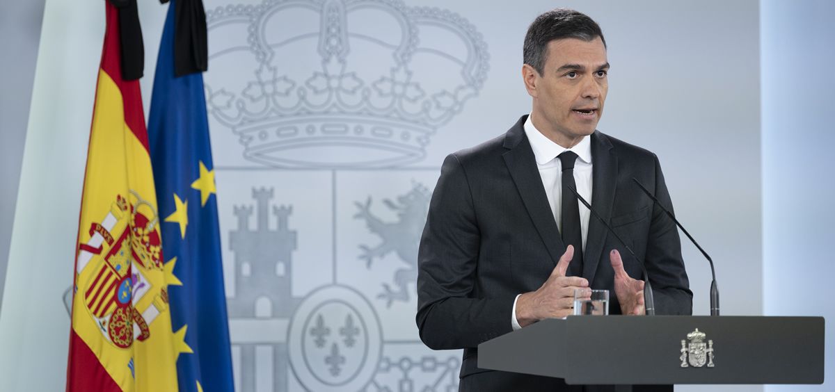El presidente del Gobierno, Pedro Sánchez, durante su intervención (Foto: La Moncloa)