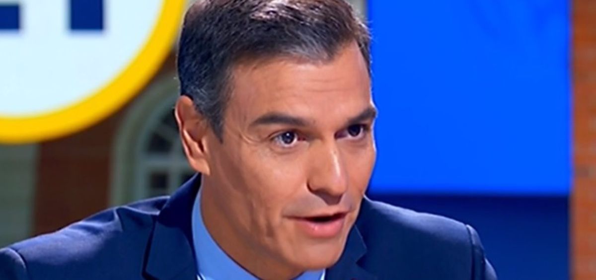 Pedro Sánchez durante su entrevista en TVE. (Foto. RTVE)