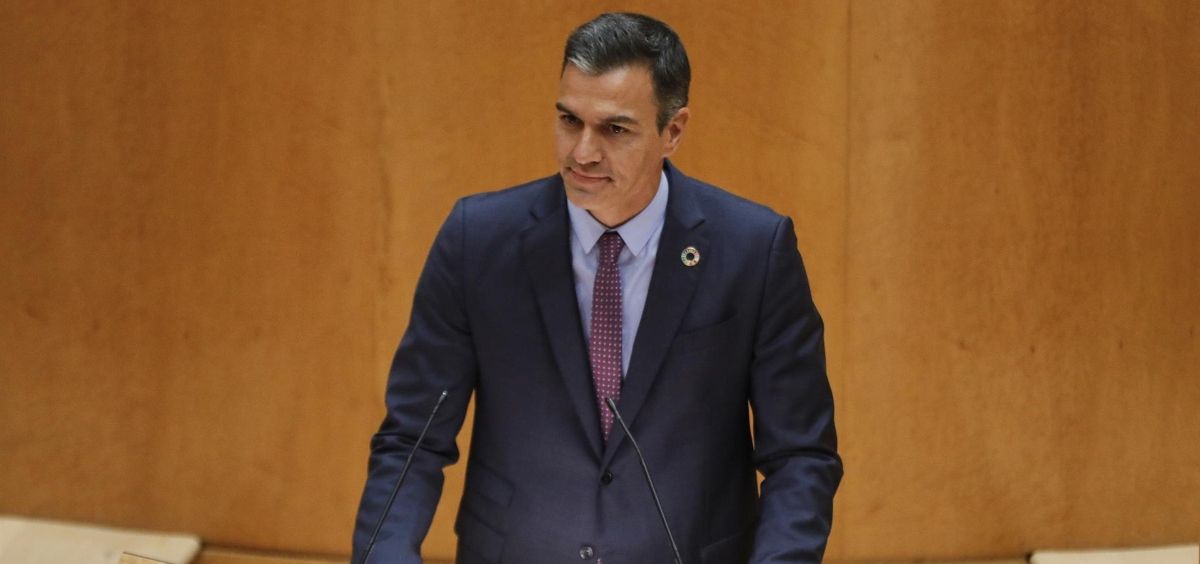El presidente del Gobierno, Pedro Sánchez, comparece ante el Pleno del Senado. (Foto. Jesus Hellín-EP)