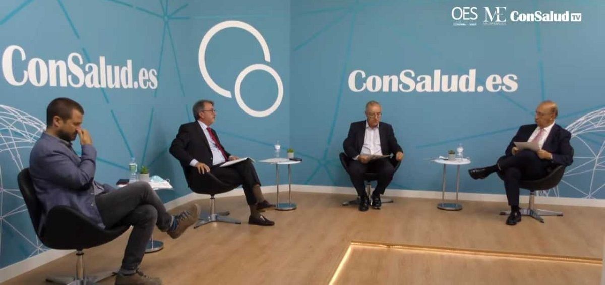 Candidatos a la Junta Directiva de Sedisa, durante el coloquio realizado en las instalaciones de ConSalud TV