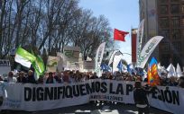 Imagen de la manifestación de los médicos de todo el país celebrada a las puertas del Ministerio de Sanidad en Madrid en 2019. (Foto. CESM)