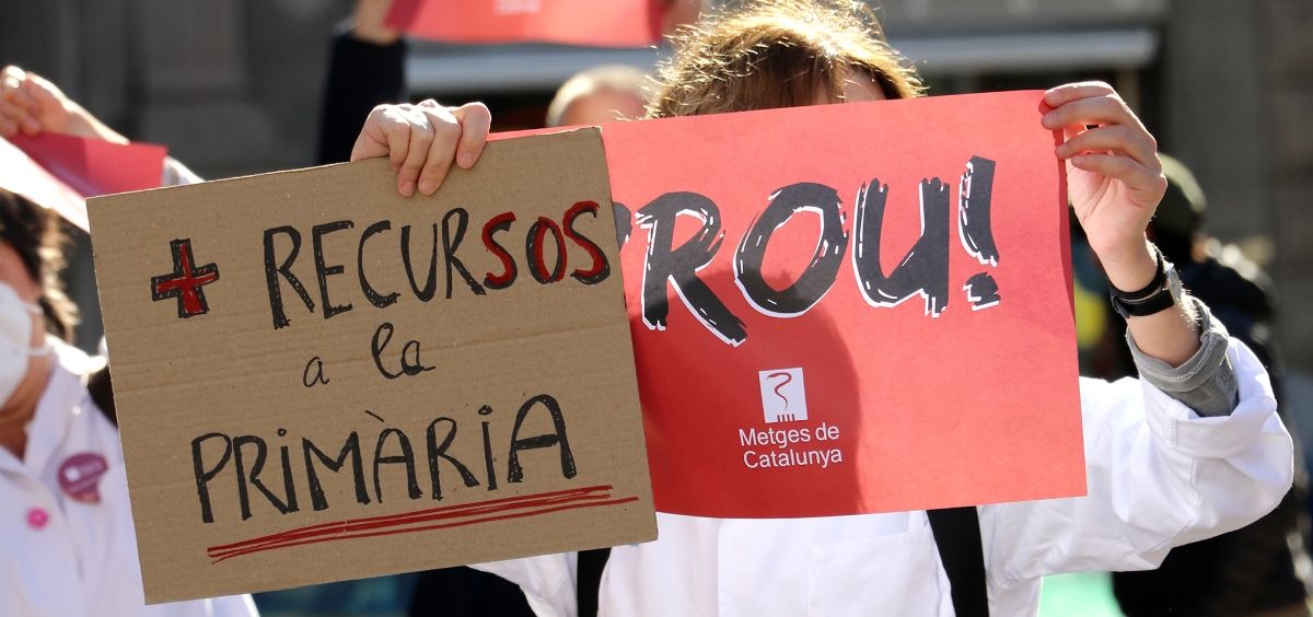 Imagen de las protestas de los médicos catalanes en Barcelona. (Foto. MC)
