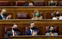 Diputados de Vox durante el debate de la moción de censura (Foto: Congreso)