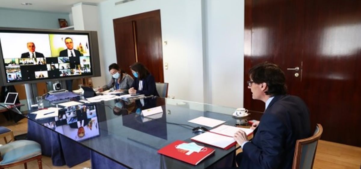 Salvador Illa, en la reunión con sus homólogos de la Unión Europea (Foto. ConSalud)