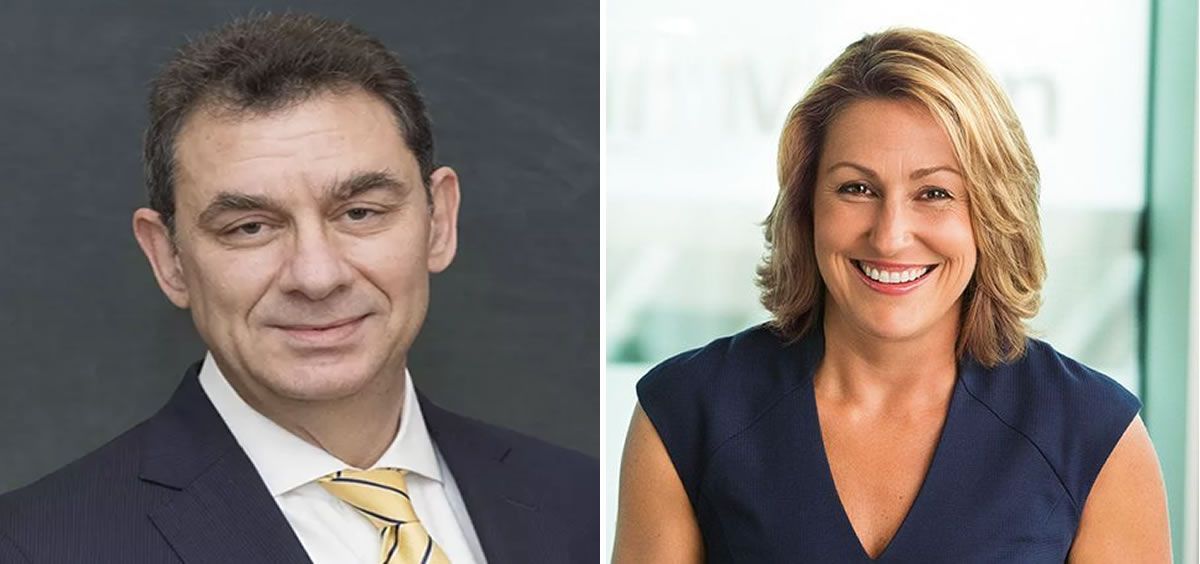 Albert Bourla, CEO de Pfizer; y Heather Bresch, CEO de Mylan