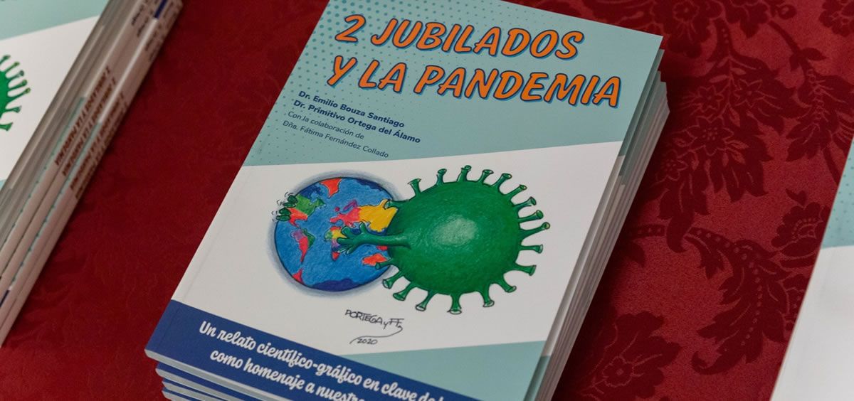 Portada del libro 'Dos jubilados y la pandemia'. (Foto. Fundación Asisa)