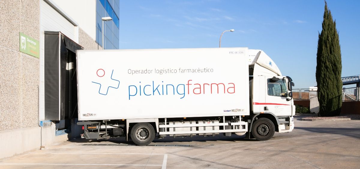 Imagen de un camión del operador logístico farmacéutico Picking farma