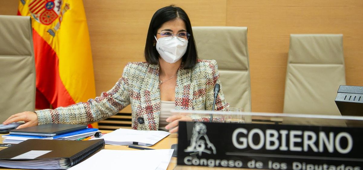 Carolina Darias, ministra de Sanidad, en la Comisión de Sanidad del Congreso de los Diputados (Foto: Ministerio de Sanidad)