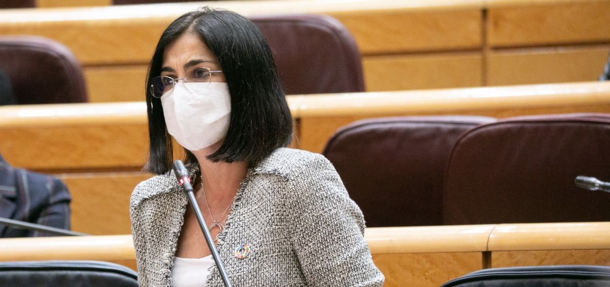 Carolina Darias, ministra de Sanidad, interviene en el Senado (Foto: PSOE)