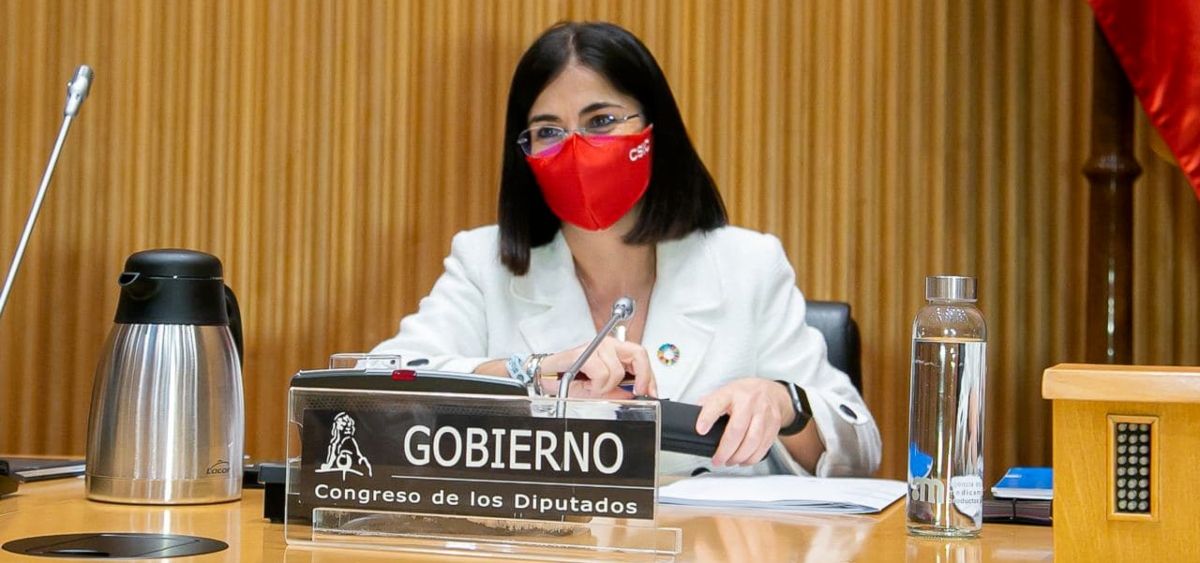 La ministra de Sanidad, Carolina Darias, interviene en la Comisión de Sanidad (Foto: Congreso)