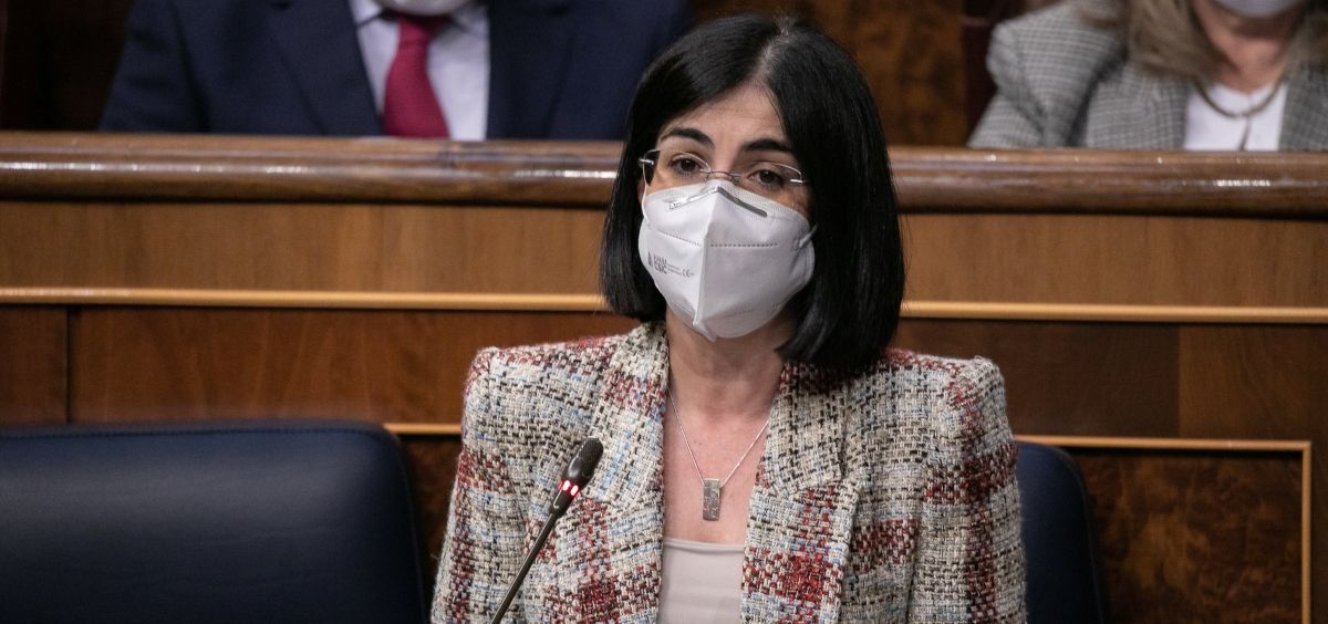 Carolina Darias, ministra de Sanidad, interviniendo en el Congreso de los Diputados (Foto: PSOE)