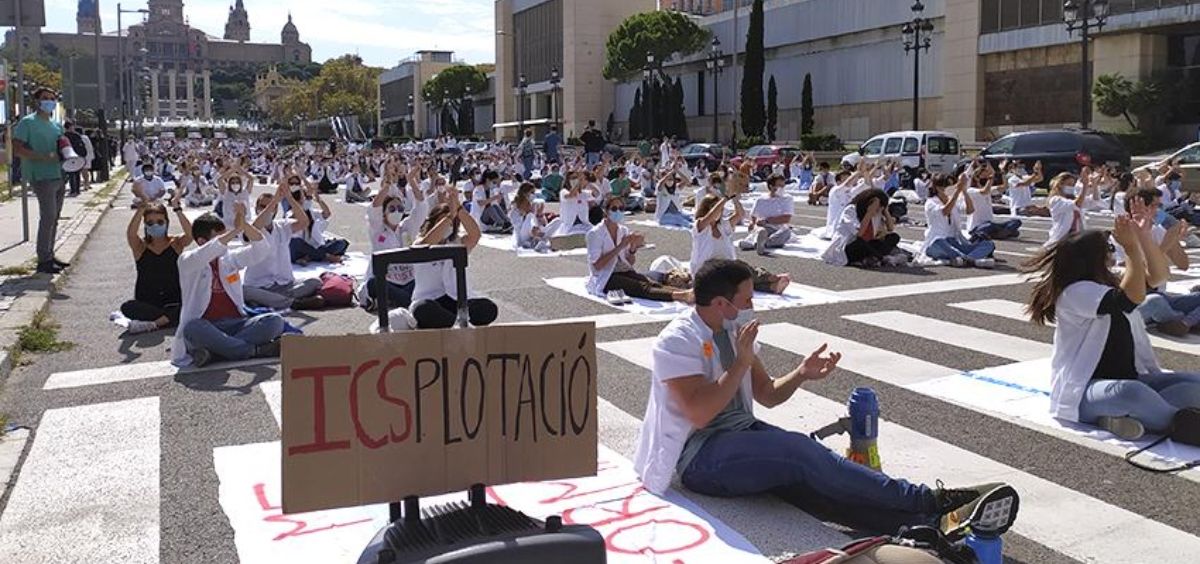 MIR catalanes durante unas protestas en la calle. (Foto. MC)