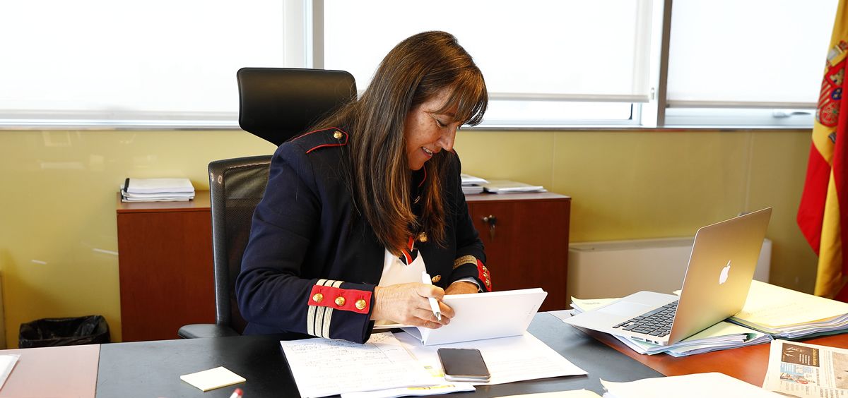 La consejera de Sanidad de Aragón, Sira Repollés, en su despacho (Foto. Gobierno de Aragón)