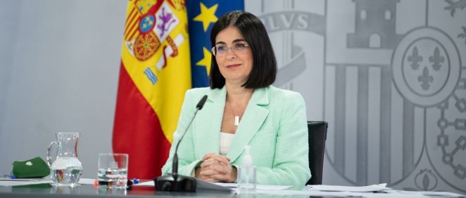 Carolina Darias, ministra de Sanidad, en rueda de prensa (Foto: Pool Moncloa / Borja Puig de la Bellacasa)