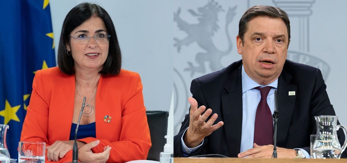 Los ministros Agricultura, Pesca y Alimentación, y Sanidad, Luis Planas y Carolina Darias. (Fotos. Flickr La Moncloa)