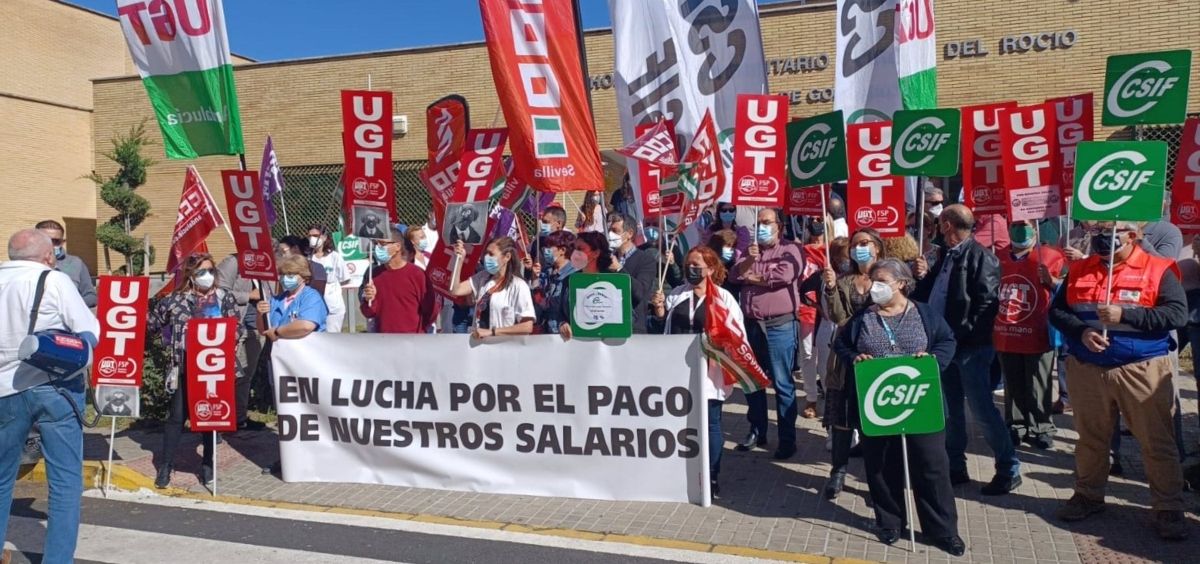 Protestas de profesionales sanitarios en Andalucía (Foto: CC.OO.)