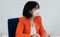 La ministra de Sanidad Carolina Darias durante el Consejo Interterritorial. (Foto. Pool Moncloa. Borja Puig de la Bellacasa)