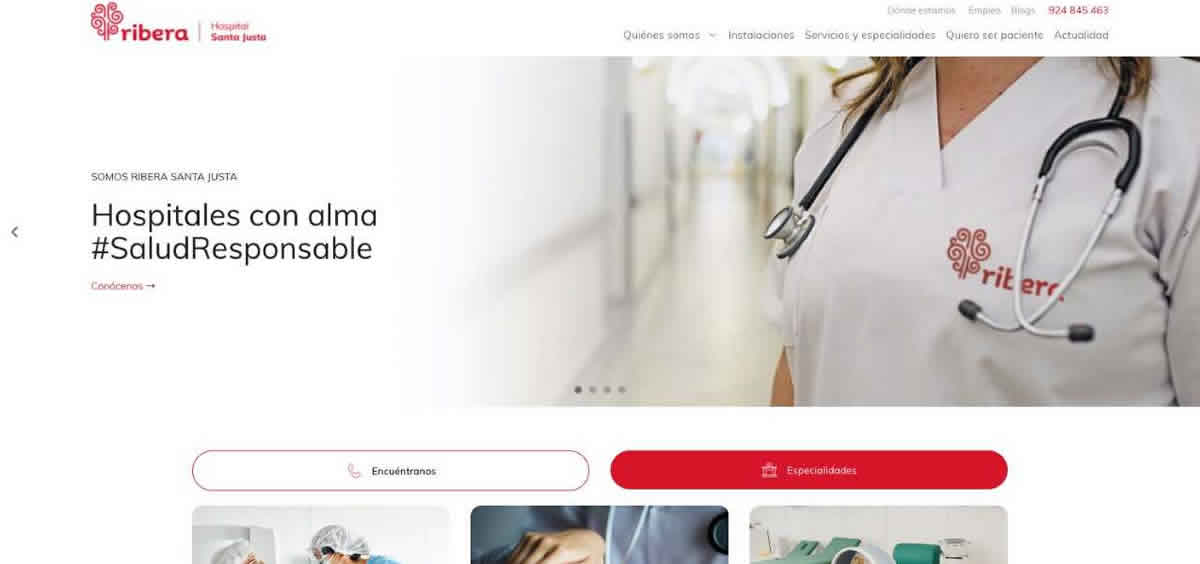 Página web del Hospital Ribera Santa Justa. (Foto: Ribera Salud)