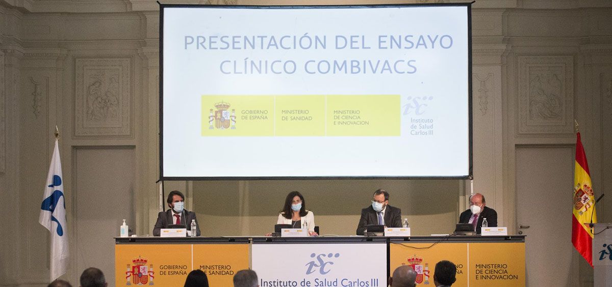 Presentación del estudio CombiVacs en el Instituto de Salud Carlos III, a 19 de abril de 2021, en Madrid (España) (Foto. A. Martínez Vélez EP)