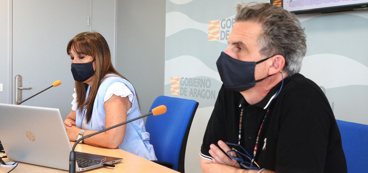 El director general de Salud Pública de Aragón, Francisco Javier Falo, y la consejera de Sanidad, Sira Repollés (Foto. Gobierno de Aragón)