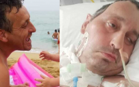 Javier Balaguer, antes y después del accidente laboral. (Foto: Tw @ayudaajavier / ConSalud)