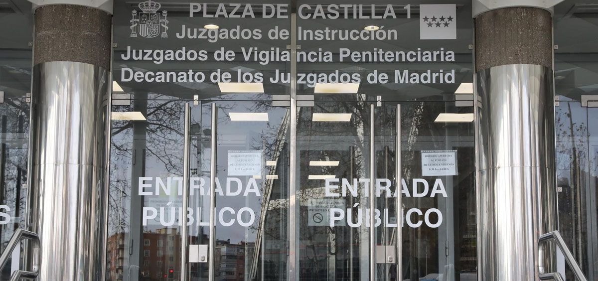 Entrada de los Juzgados de Plaza de Castilla (Foto. Marta Fernández Europa Press)