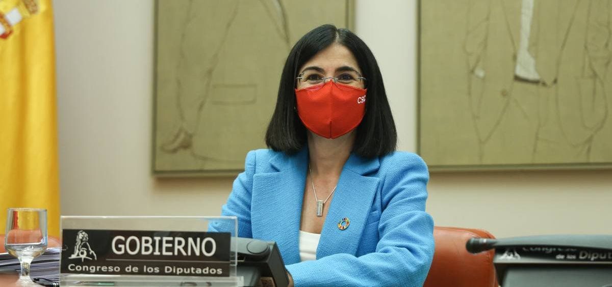 La ministra de Sanidad, Carolina Darias, durante su comparecencia en el Congreso de los Diputados (Foto: Congreso)