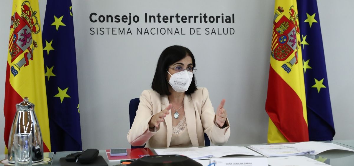 Carolina Darias, ministra de Sanidad, durante el Consejo Interterritorial (Foto: Pool Moncloa / Fernando Calvo)