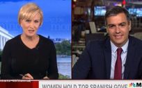 El presidente del Gobierno, Pedro Sánchez, en una entrevista en la cadena estadounidense MSNBC (MSNBC)
